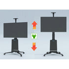 North Bayou Height-Adjustable Electric Mobile TV Cart-Featuring a universal VESA mounting system, this cart accommodates a wide range of TV models, ensuring a snug and secure fit. 200x200mm to 600x400mm