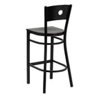 Flash Furniture HERCULES Series Black Circle Back Metal Restaurant Barstool - Mahogany Wood Seat - 2 Pack-.625" Thick Plywood Seat