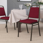 Flash Furniture HERCULES Series Trapezoidal Back Stacking Banquet Chair with Gold Vein Frame - Burgundy Fabric-Upholstered Seat and Back