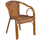 Flash Furniture Cadiz Series Rattan Restaurant Patio Chair with Red Bamboo-Aluminum Frame, Burning Brown (SDAAD632009D1)-Dimensions 22"W x 25.5"D x 30.25"H
