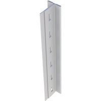 Metalware Boltless Shelving Unit T-Post, 40" Height, Light Grey-For open style shelving includes slots every 1" for shelf or brace installation