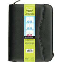 Day-Timer Undated Avalon Leather-Like Vinyl Refillable Day Planner - Black - Desk - 5-1/2" x 8-1/2" - Bilingual-Page size: 5-1/2" x 8-1/2"