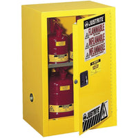 Justrite Countertop and Compac Sure-Grip Ex Safety Cabinets, 1 Door, Manual, Compac, 12 Gal, 23 1/4" x 18" x 35"-Improved access to often used liquids, without compromising safety