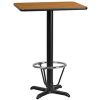 Flash Furniture Laminate 24"W x 30"L X-Base Table, Natural (XUNT2430T22B3F)-Bar Height Hospitality Table