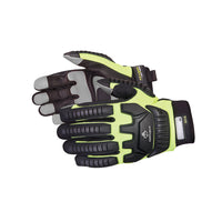 Superior Gloves Clutch Gear Mechanics Gloves with PVC Sure Grip Palms - Medium - Black/Yellow-PVC Sure Grip palm patches provide excellent grip with improved fingertip protection