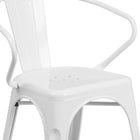 Flash Furniture Chaise pour intérieur / extérieur en métal blanc avec appuis-bras-Les trous de drainage de siège facilitent le séchage