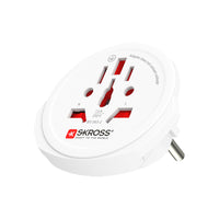 SKROSS World to Europe Travel Adapter - White-Country Travel Adapter World to Europe