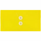 JAM Paper - Enveloppes en plastique avec fermeture à bouton et à cordon #10 Livret d'affaires - 5.25" x 10" - Jaune - Paquet de 12-Couleur jaune