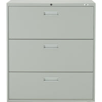 Staples Lateral File Cabinet, 3-Drawer, Grey-Heavy-duty 3-piece, ball-bearing slide suspension for drawers that glide smoothly