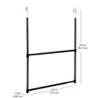 Oceanstar 2-Tier Portable Adjustable Closet Hanger Rod, Black-2 horizontal rods which are both expandable and height adjustable