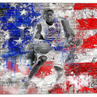 Designart American Basketball Street Art Canvas Artwork, (PT3635-30-30)-Print