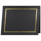 St. James Document/Certificate Holders - Gold Foil Border - Linen Finish - Black - 5 Pack - 83848-Easy to insert any letter size (8-1/2" x 11") documents into the die-cut corner slots