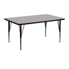 Flash Furniture 24"W x 48"L Rectangular Grey Thermal Laminate Activity Table - Height Adjustable Short Legs-Popular Rectangular Activity Table