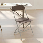 Flash Furniture HERCULES Series Premium Brown Plastic Folding Chair-18 Gauge Steel Frame