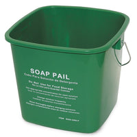 Globe 6Qt Cleaning Pail, 13.38" x 8.75", Green, 6 Pack (3616G)-High Density Polypropylene with Metal Handle