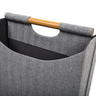 Truu Design Two-Compartment Magazine Holder - 12.2" x 11.6" - Grey-Perfect for storing and organizing small household products, stationery items, or craft supplies