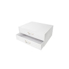 Gry Mattr Paper File With 2 Drawers - 13" x 10" x 5.7" - White-Holds a variety of paper sizes