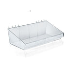Azar Displays Large Divider Bin, 4" x 13" x 7" , 4 Pack (556115)-Can be used on pegboard or slatwall