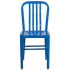 Flash Furniture Commercial Grade Blue Metal Indoor-Outdoor Chairs - 2 Pack-Set of 2 Industrial Modern Chairs