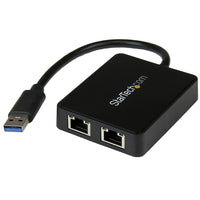 Startech USB 3.0 to Dual-Port Gigabit Ethernet Adapter NIC with USB-Port-Connect to two different networks simultaneously, through a single USB 3.0 port