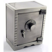 Elegance Pewter Finish Safety Deposit Money Bank-Features antique style pewter finish