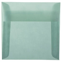 JAM Paper 5.5 x 5.5 Square Envelopes, Ocean Blue Translucent Vellum, 100 Pack (PACV502g)-Ocean blue