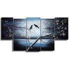 Designart Together Forever 5-Panel Birds Canvas Art Print, 60" x 32", (PT1268-373)-Print