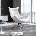 Flash Furniture Melrose Leather Swivel Cocoon Chair - White-CA117 Fire Retardant Foam