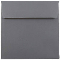 JAM Paper 6 x 6 Square Envelopes, Dark Grey, 50 Pack (36396439I)-Gray dark base square envelope