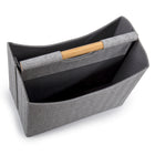 Truu Design Two-Compartment Magazine Holder - 12.2" x 11.6" - Grey-Comes with one bamboo handle for effortless transportation and two compartments for easy organization