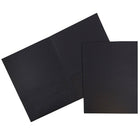 JAM Paper Two Pocket Presentation Folders, Black Linen, 50 Pack-Black Linen Cardstock Folders
