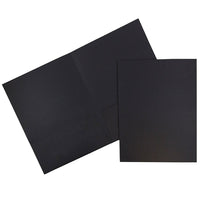 JAM Paper Two Pocket Presentation Folders, Black Linen, 50 Pack-Black Linen Cardstock Folders
