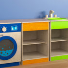 Flash Furniture Bright Beginnings Commercial Grade Wooden Kid's Two Shelf Kitchen Cabinet-15.5" W x 15.5" D x 20.5" H