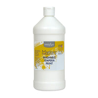 Little Masters Non-toxic 32 oz. Washable Paint, White, 6 Pack-Washable paint doesnt leave stains on skin