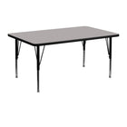 Flash Furniture 24''W x 48''L Rectangle Activity Table with 1.25'' High Pressure Top and Height Adjustable Pre-School Legs, Grey-Grey Laminate