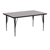 Flash Furniture 24''W x 48''L Rectangle Activity Table with 1.25'' High Pressure Top and Height Adjustable Pre-School Legs, Grey-Grey Laminate