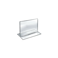Azar Displays 5" x 6" Horizontal Double Sided Stand Up Acrylic Sign Holder, Clear, 10 Pack (152725)-Stand up sign holder is perfect for tabletop displays, restaurant table displays, and hotel concierge desks