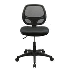 Nicer Furniture - chaise d'ordinateur en maille noire à dossier mi-hauteur sans accoudoirs-La base en nylon offre une durabilité et une résistance supplémentaires