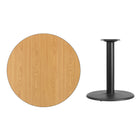 Flash Furniture 36" Round Natural Laminate Table Top with 24" Round Table Height Base-Natural Laminate Top