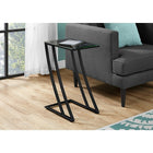 Monarch Specialties 3089 Accent Table - Black Metal With Tempered Glass-Clear tempered glass table top for drinks, snacks, tablet