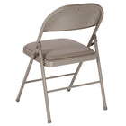 Flash Furniture HERCULES Series Double Braced Grey Vinyl Folding Chair-Set of 4 Padded Metal Folding Chairs