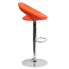 Flash Furniture 21 1/2" x 21 1/2" Vinyl Round Back Adjustable Bar Stool W/Chrome Base, Orange, 2 Pack-Orange Vinyl Upholstery