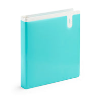 Poppin 1" Binder - Aqua-Translucent pockets in the front and back to keep things safe