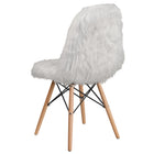 Flash Furniture Faux Fur Shaggy Chair, White (4DL10)-Contoured Design