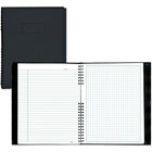 Blueline NotePro Daily Planner, Quad & College Ruled, 7-3/5" x 9-1/2", Black, 192 Pages-Offers two different kinds of ruling per spread, college-ruled on left side and quad-ruled on right side