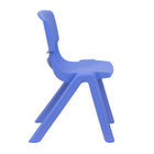 Flash Furniture Plastic Stackable School Chair with 12" Seat Height - Blue - 10 Pack-Stack Quantity: 10