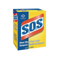 Clorox Commercial Solutions S.O.S Steel Wool Soap Pads, 18 Pads Pack (CL98026)-Powerful combination of durable steel wool and long-lasting soap