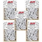 JAM Paper Wood Clothing Pin Clips, Small 7/8, White, 5 packs of 50, 250 Total (2230717360g)-White