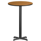 Flash Furniture 24" Round Natural Laminate Table Top with 22" x 22" Bar Height Table Base-Bar Height Hospitality Table