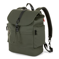 Bugatti Edition 22 Backpack - Vegan Leather - Khaki (BKP2267BU-Khaki)-Khaki waterproof/Weather-Resistant rubberized vegan leather